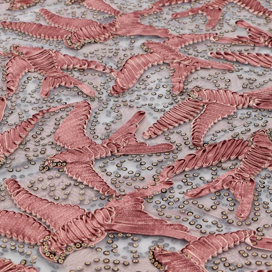 In Flight Embroidered Mesh Fabric | Blue Moon Fabrics