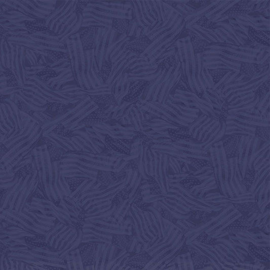 Indigo Wavy Tonal Flags Path to Freedom Cotton 44"/45" Fabric Per Yard