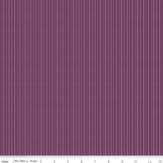 Juju's Petals Stripes Purple Cotton 43"/44" Fabric Per Yard