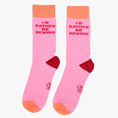 KATM Socks - I'd Rather Be Sewing Pink