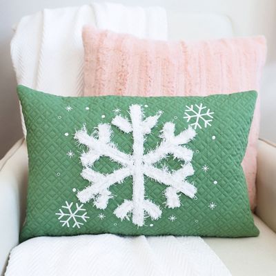 Green Quilted Pillow Cover Blank
