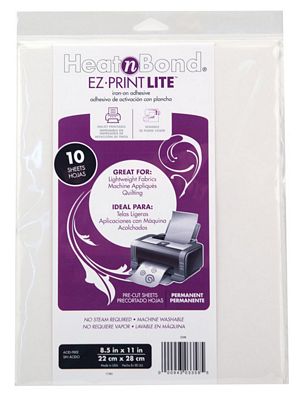 HeatnBond EZ Print Lite 8.5 in x 11 in 10 Sheets