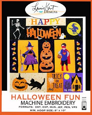 Halloween Fun Machine Embroidery USB