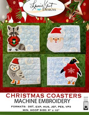 Christmas Coasters Mug Rugs USB Version
