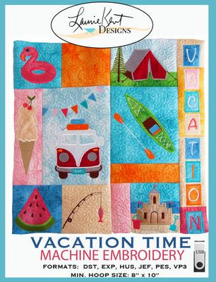 Vacation Square Embroidery Pillow USB Version