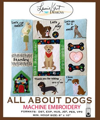 All About Dogs - Machine Embroidery - USB Version