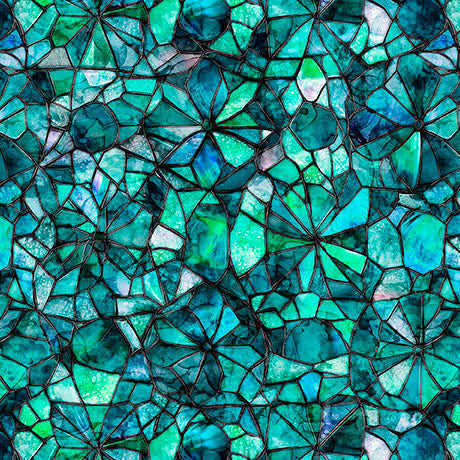 Lagoon Mosaic Blender Lumenique 44"/45" Cotton Fabric Per Yard
