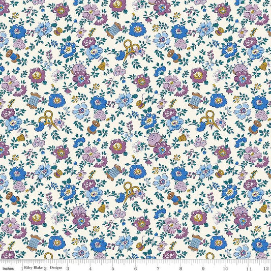 Liberty Tudor Celebration Haberdashery Floral 01667443A 44"/45" Fabric Per Yard