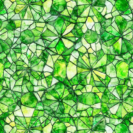 Lime Mosaic Blender Lumenique 44"/45" Cotton Fabric Per Yard