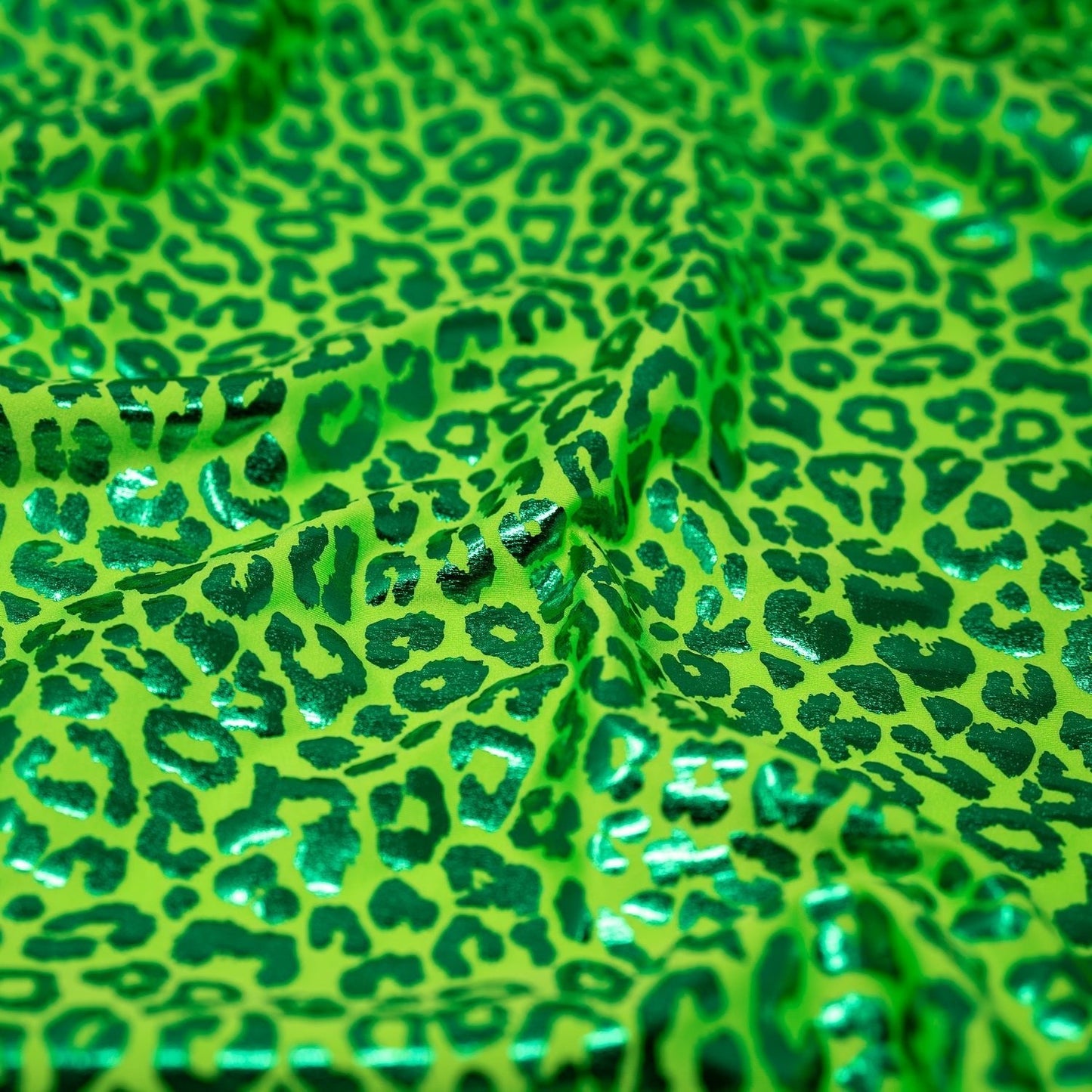 Loud Leo Foil Printed Spandex Fabric | Blue Moon Fabrics