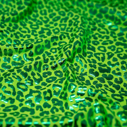 Loud Leo Foil Printed Spandex Fabric | Blue Moon Fabrics