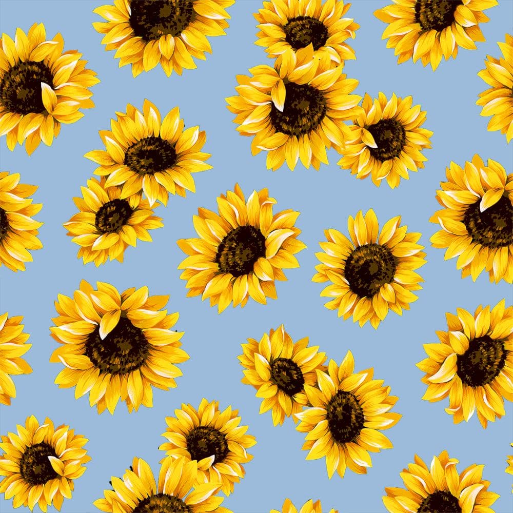 Lt Blue Sunflower Dance 45" wide Fabric per yard
