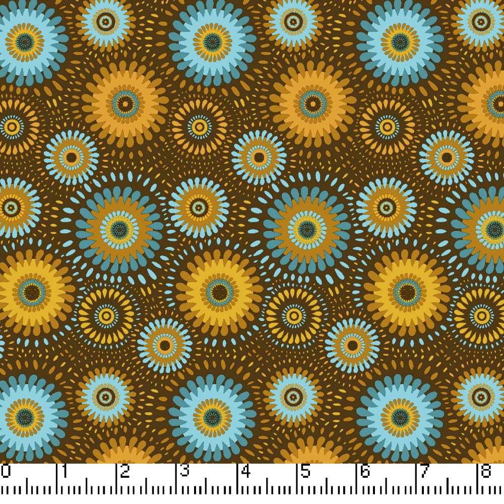 Lt Brown Lucky Medallion 45" Wide Cotton Fabric Per Yard