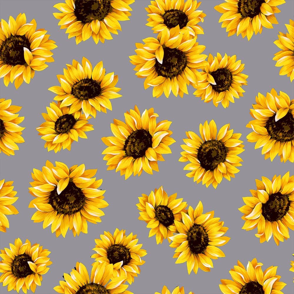 Lt Gray Sunflower Dance 45" wide Fabric per yard