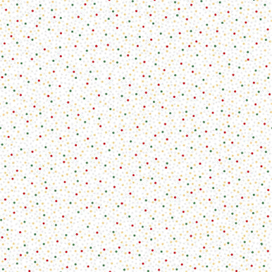 Dots Metallic White Multi Merry Mix 43"/44" Cotton Fabric Per Yard