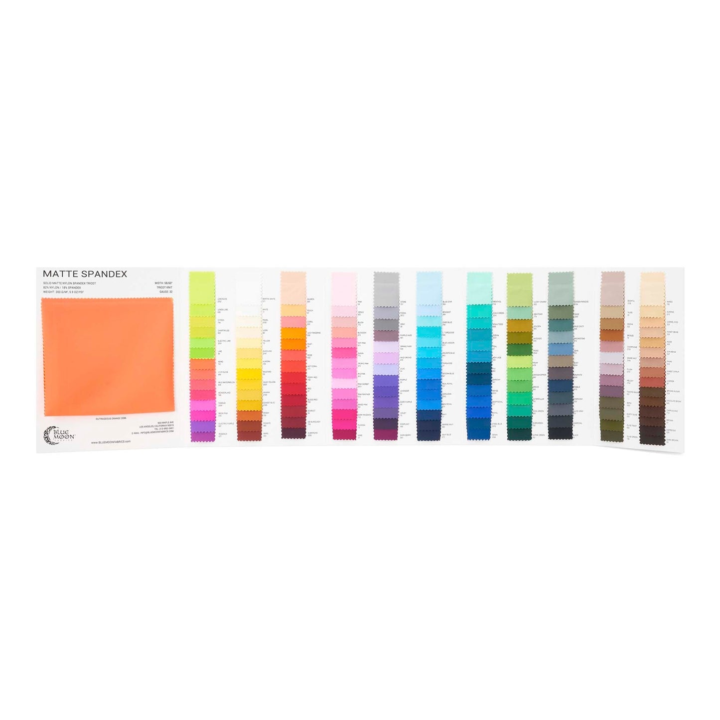 Matte Nylon Spandex Color Card with Expansion Card | Blue Moon Fabrics