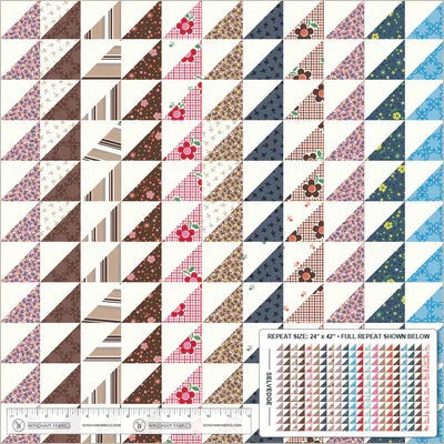 Made Easy Triangle Stripe Cheater Ivory 44"/45" Fabric per Yard