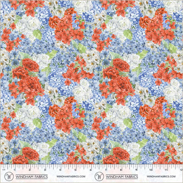 Multi America the Beautiful Flowerbed 44"/45" Cotton Fabric Per yard
