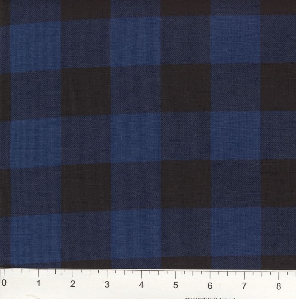 Navy / Black Buffalo Plaid 45" wide Fabric per yard