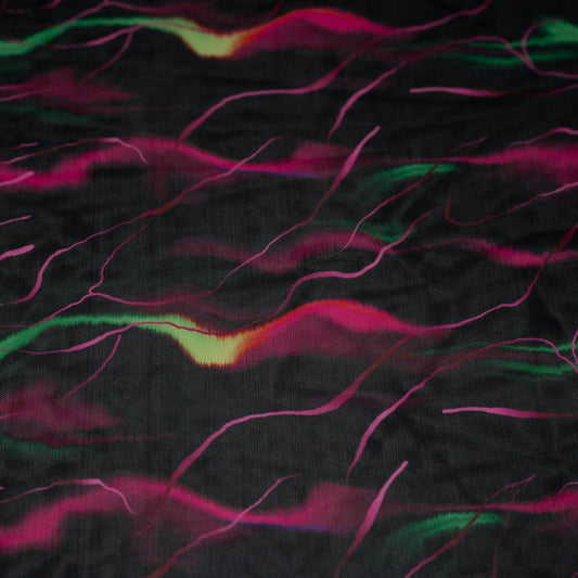Neon Northern Lights Printed Power Mesh Fabric | Blue Moon Fabrics