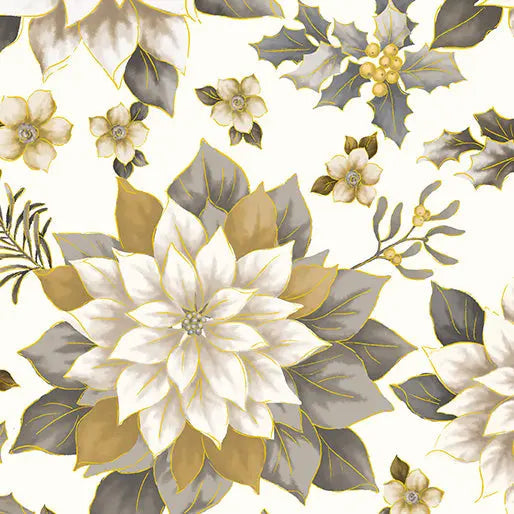 Natural Cream/Neutral Joyous Garden Cotton Wideback Fabric Per Yard