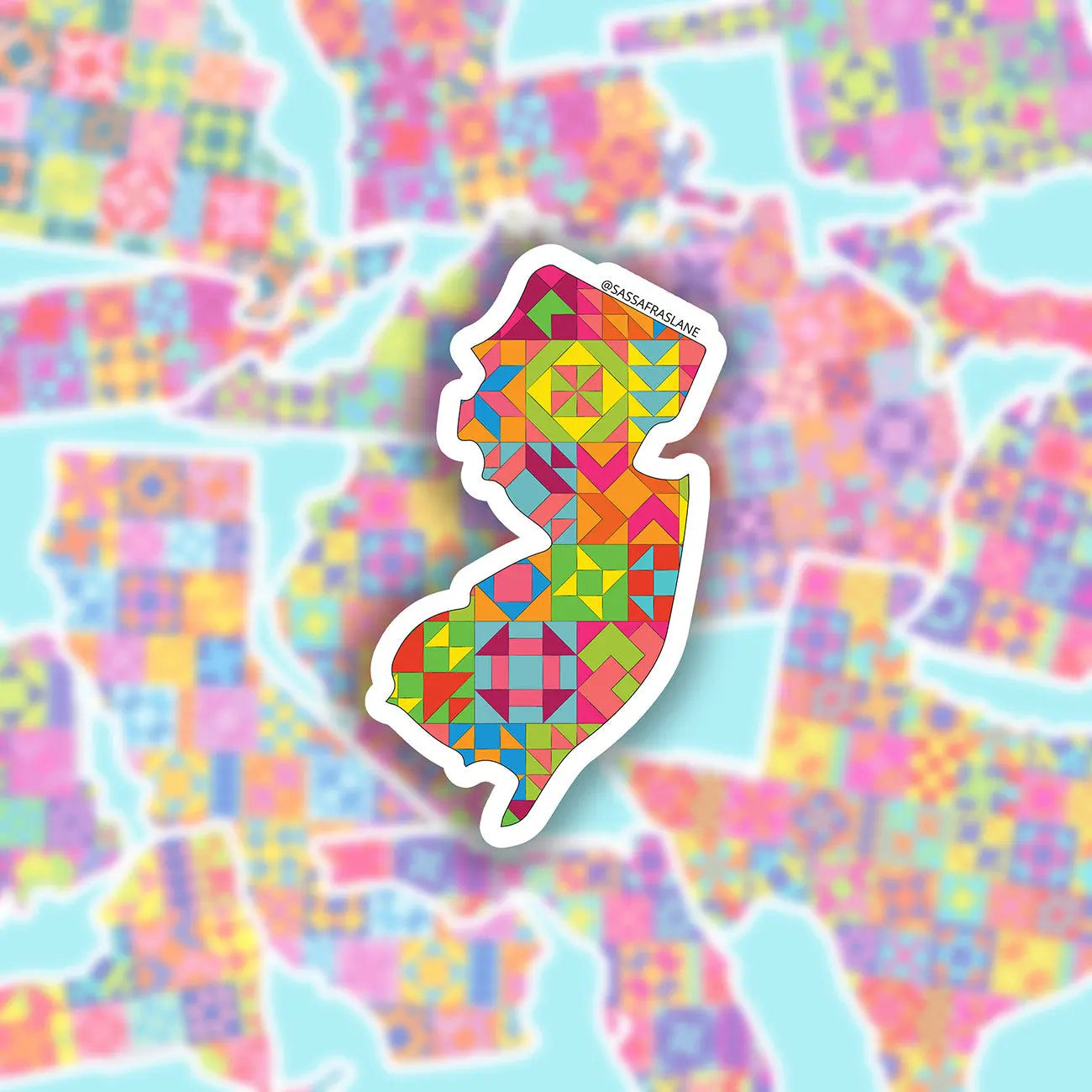 New Jersey State Quilt Stickers