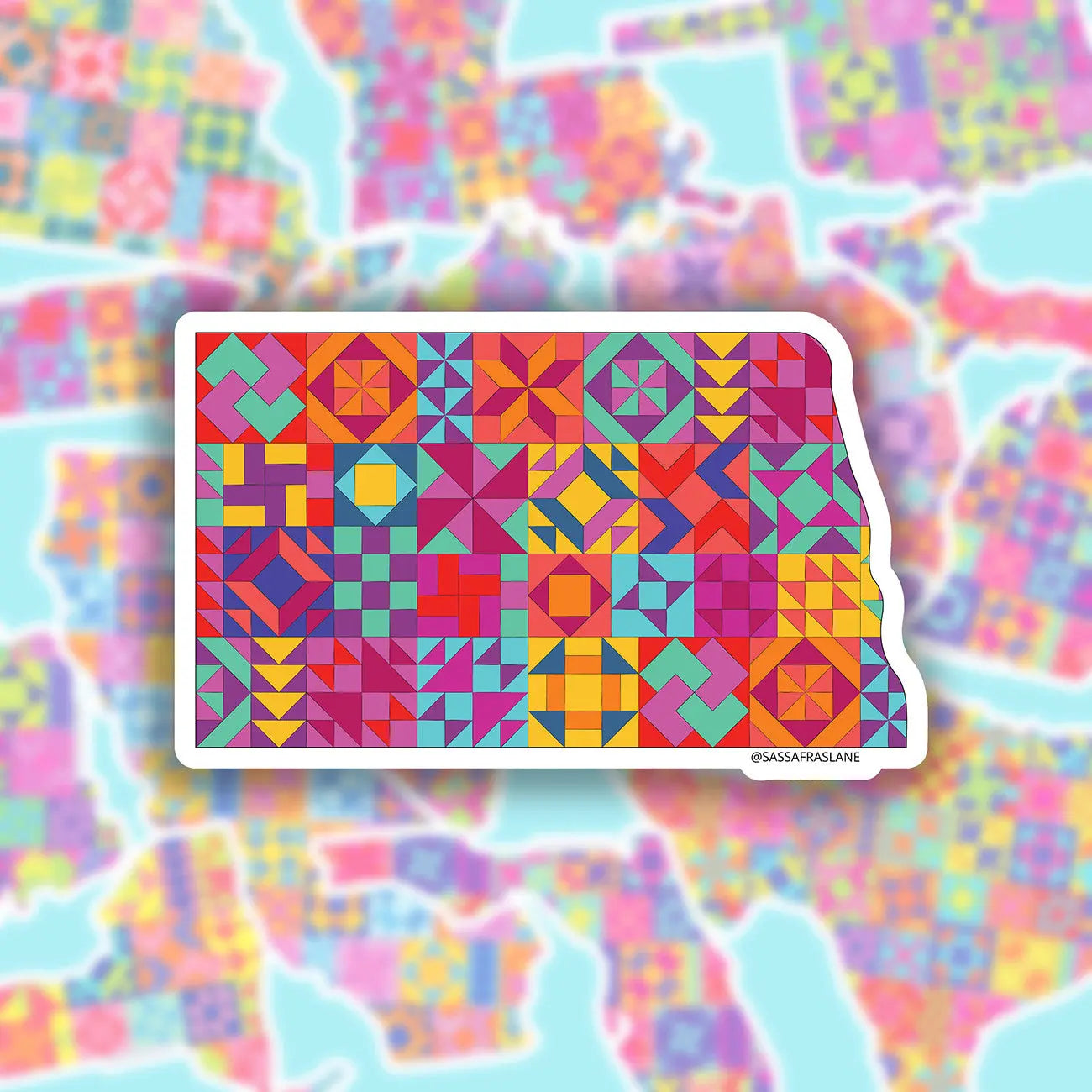 North Dakota State Quilt Stickers
