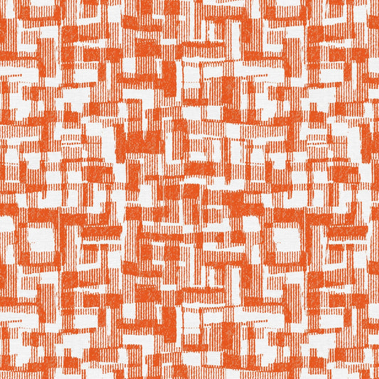 Orange Barcodes Cotton Wideback Fabric Per Yard