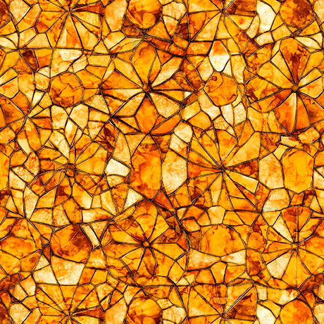 Orange Mosaic Blender Lumenique 44"/45" Cotton Fabric Per Yard