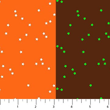 Orange Stars Glow-in-the-dark Sweet Treats 44"/45" Cotton Fabric Per Yard