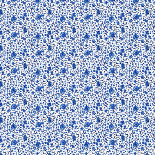 Chinoiserie Ditsy Floral Cotton Wideback 118" Fabric Per Yard