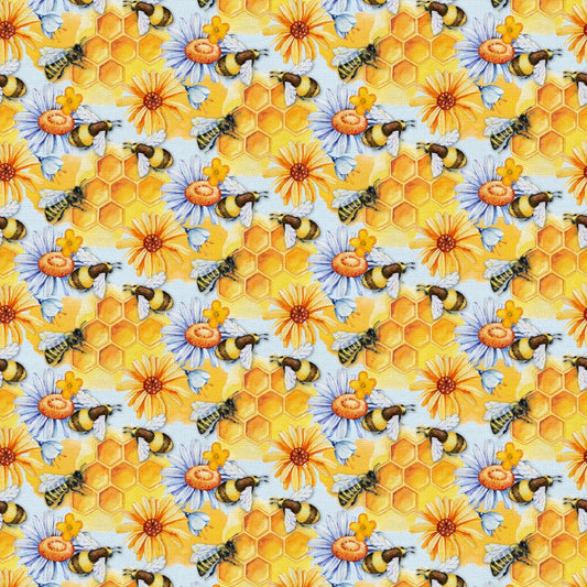 Sweet As Can Bee Cotton 118" Wideback Fabric Per Yard