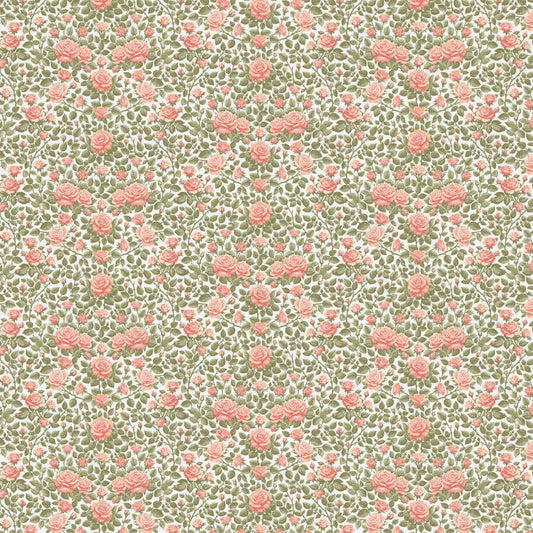 Roses Are Red Rose Trellis Cotton Wideback 118"  Fabric Per Yard