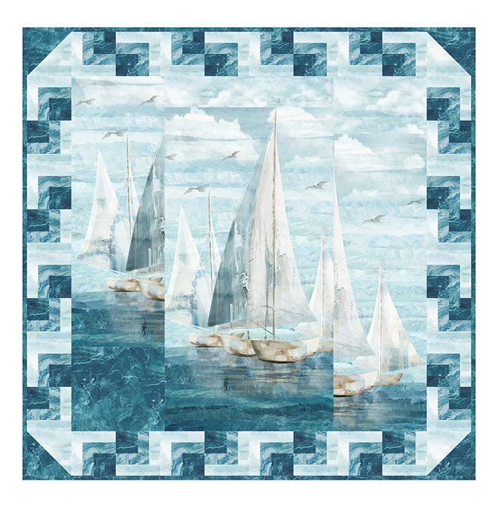 Smooth Sailing Split Reflection 50" x  50" Quilt Pattern