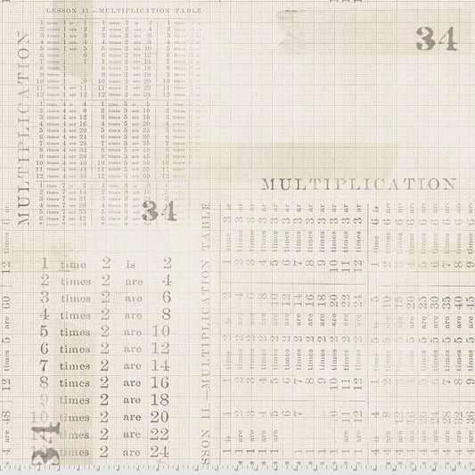 FS Monochrome Multiplication Table Parchment PWTH106