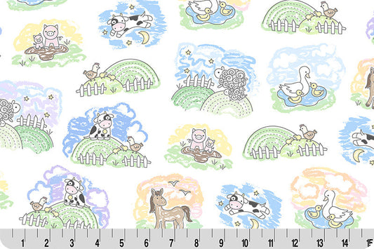 Pastel Goodnight Farm Lullaby Quilting Cuddle Fabric Per Yard