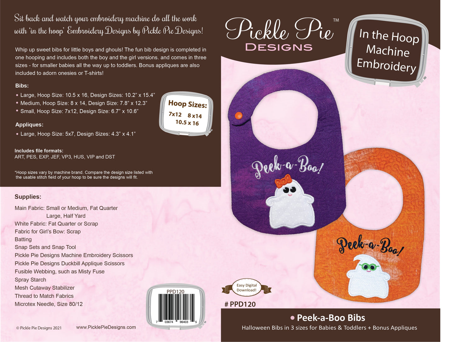 Peek-a-Boo Baby Bibs In the Hoop Embroidery Design Collection