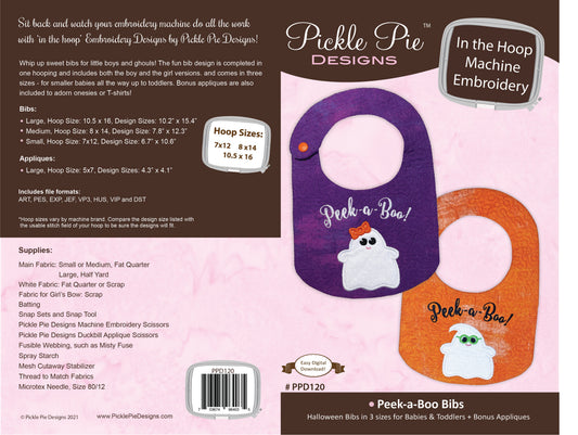 Peek-a-Boo Baby Bibs In the Hoop Embroidery Design Collection