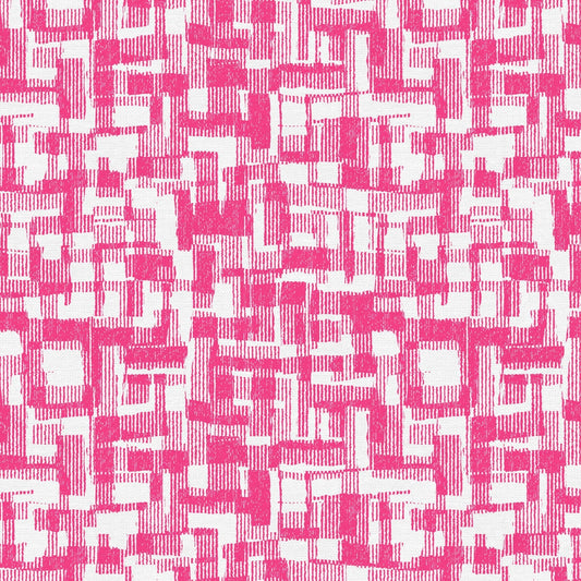 Pink Dark Pink Barcodes Cotton Wideback Fabric Per Yard