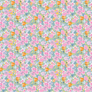 Pink Digital Margy Lovelies 44"/45" Cotton Fabric Per Yard