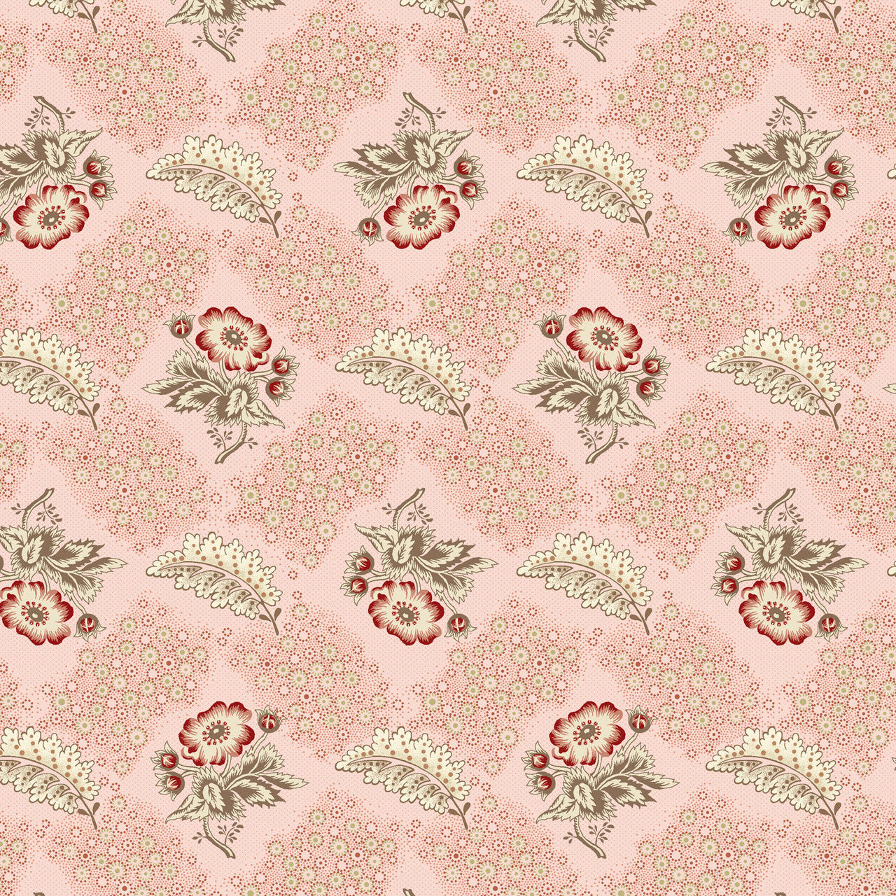 Pink Floral Trellis Lost Gardens of Heligan Cotton 43"/44" Fabric Per Yard