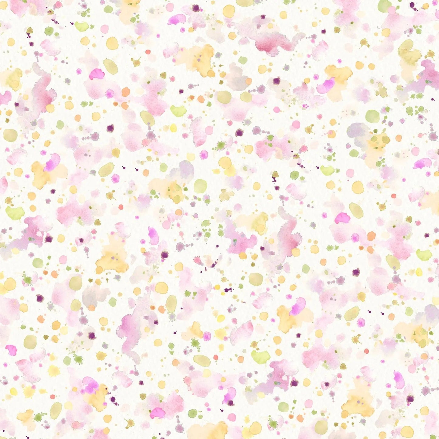Pink Yellow Paint Splatter Cotton Wideback Fabric (1/4 yard pack)