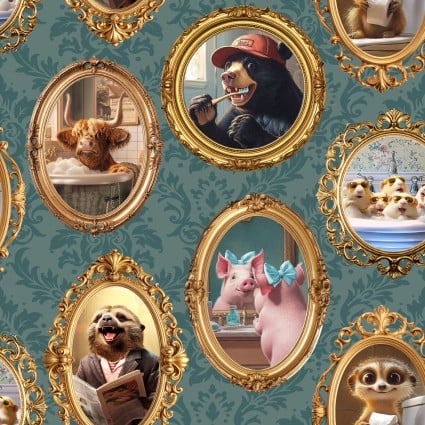 Please Seat Yourself All Framed Up Cotton 43"/44" Fabric Per Yard