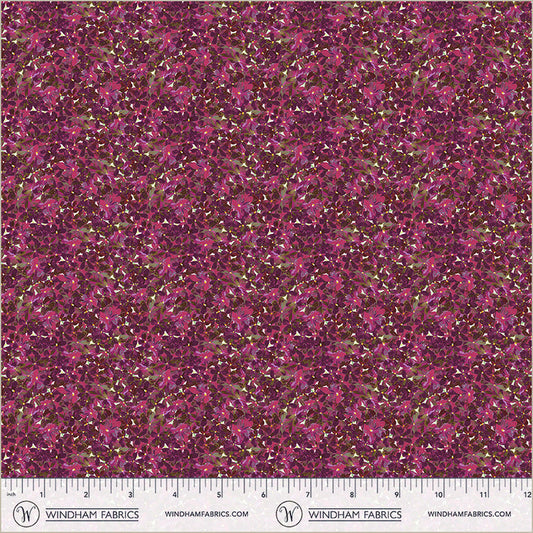 Plum Flowerbed Midnight Blooms Cotton 44"/45" Fabric Per Yard