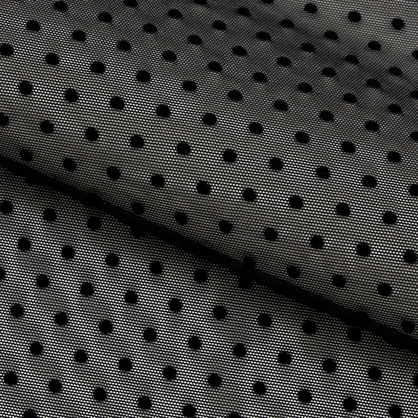 Polka Dot Flocked Stretch Mesh Fabric | Blue Moon Fabrics