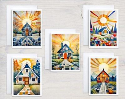 Quilted Cabins II 5 Card Box Collection