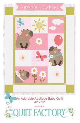 Capybara Cuddles Applique Baby Quilt