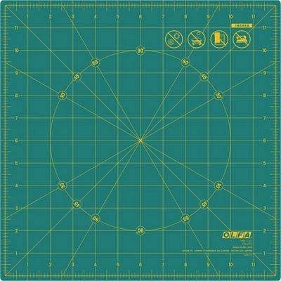Square Rotating Rotary Cutting Mat 12 in Green
