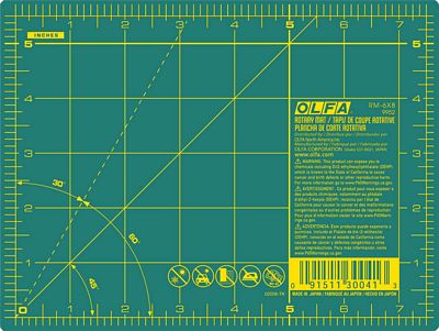 Self Healing Double Sided Rotary Mat 6inx8in Green