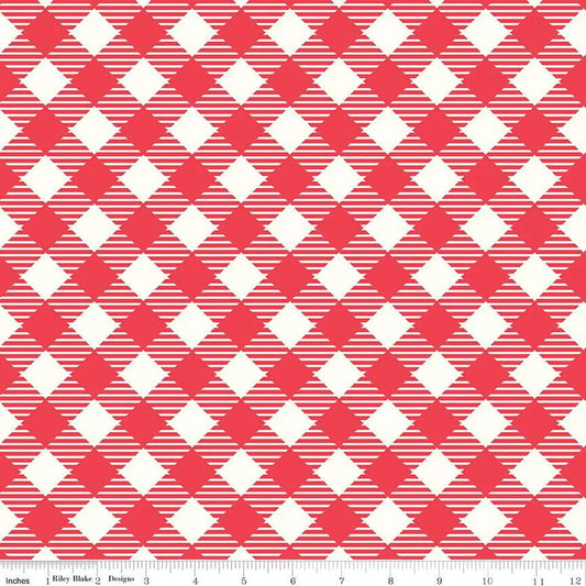 Red Cayenne Lori Holt Bee Ginghams Cotton Wideback Fabric per yard